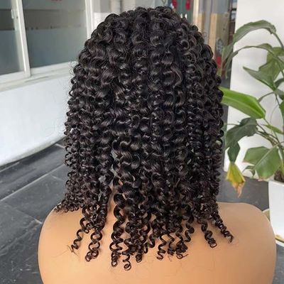 Glueless Kinky Curly Brazilian Human Hair Lace Wig Virgin Cuticle Aligned Headband